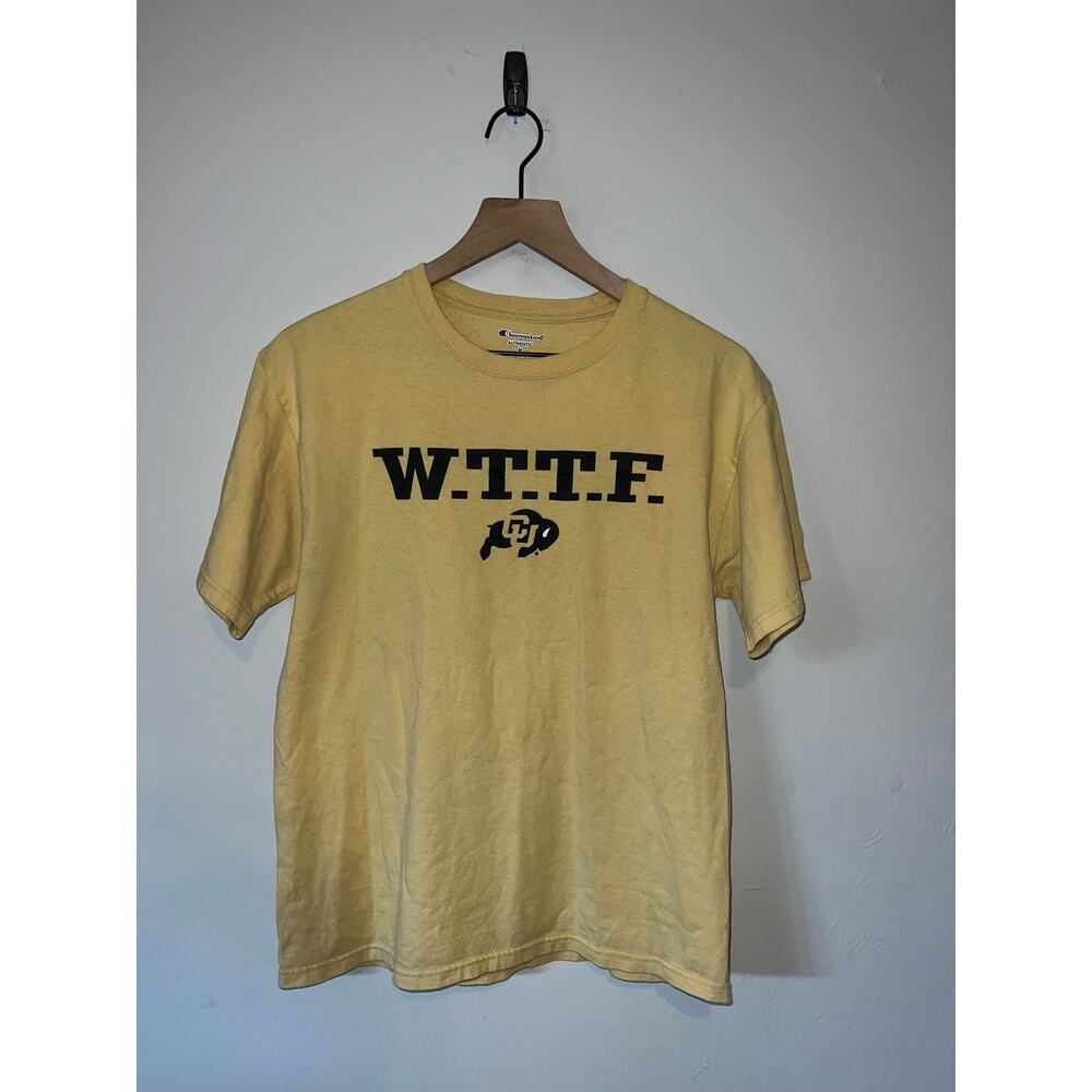 Champion Colorado University Shirt CU WTTF Yellow School Tee M Medium